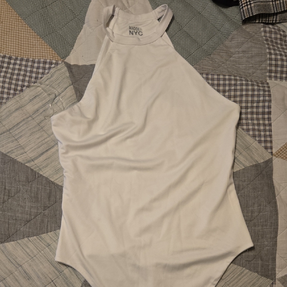 Modern NYC White Halter Bodysuit